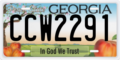 GA license plate CCW2291