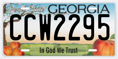 GA license plate CCW2295