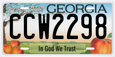 GA license plate CCW2298
