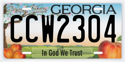 GA license plate CCW2304