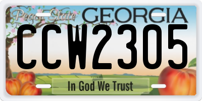 GA license plate CCW2305