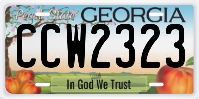 GA license plate CCW2323