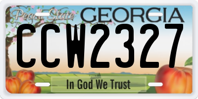 GA license plate CCW2327
