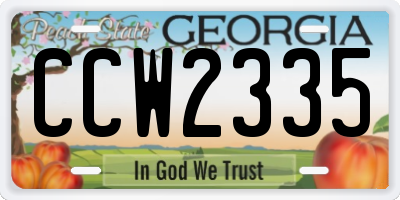 GA license plate CCW2335