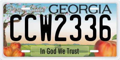 GA license plate CCW2336