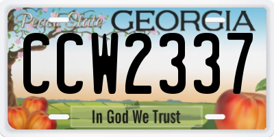 GA license plate CCW2337