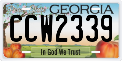 GA license plate CCW2339