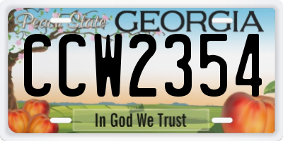 GA license plate CCW2354