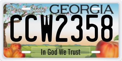 GA license plate CCW2358