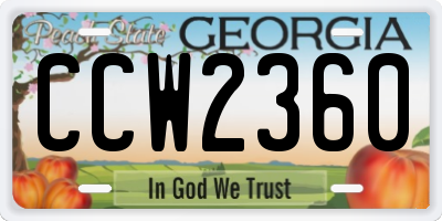 GA license plate CCW2360