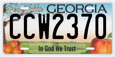 GA license plate CCW2370