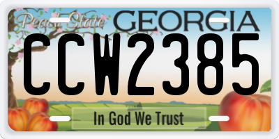 GA license plate CCW2385