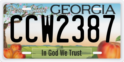 GA license plate CCW2387