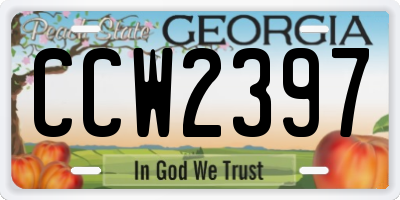 GA license plate CCW2397