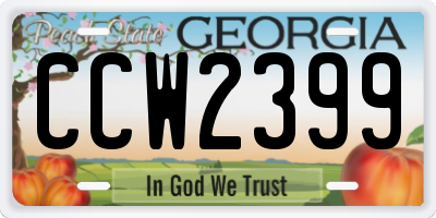 GA license plate CCW2399