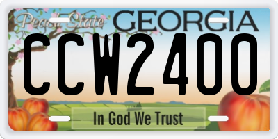 GA license plate CCW2400