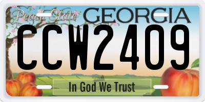 GA license plate CCW2409