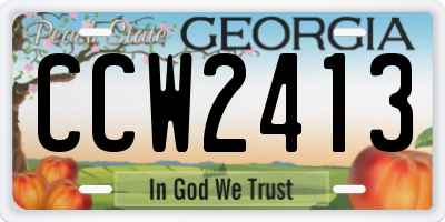 GA license plate CCW2413