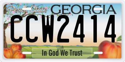 GA license plate CCW2414