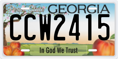 GA license plate CCW2415
