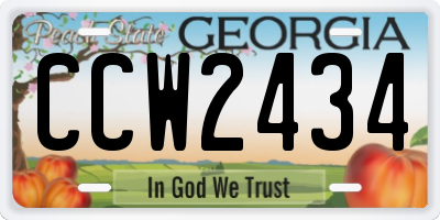 GA license plate CCW2434