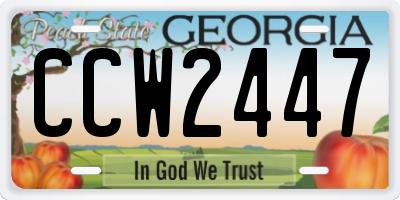 GA license plate CCW2447