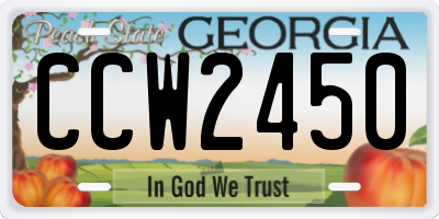 GA license plate CCW2450