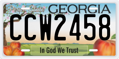 GA license plate CCW2458
