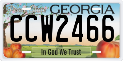 GA license plate CCW2466