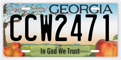 GA license plate CCW2471