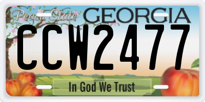 GA license plate CCW2477