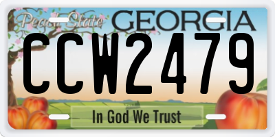 GA license plate CCW2479