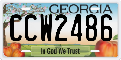 GA license plate CCW2486