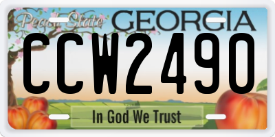 GA license plate CCW2490