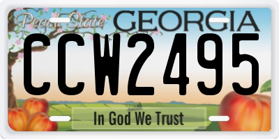 GA license plate CCW2495