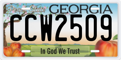 GA license plate CCW2509