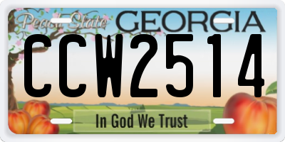 GA license plate CCW2514