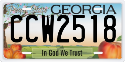 GA license plate CCW2518