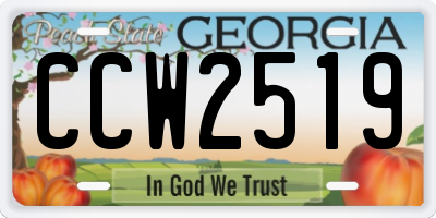GA license plate CCW2519