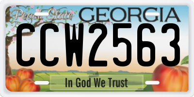 GA license plate CCW2563