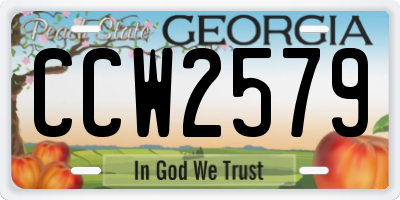 GA license plate CCW2579