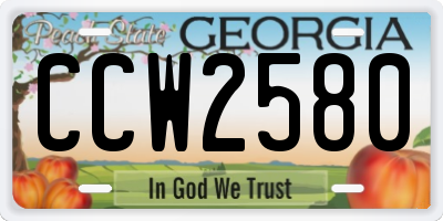 GA license plate CCW2580