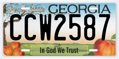 GA license plate CCW2587