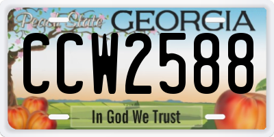 GA license plate CCW2588