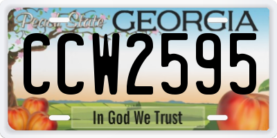 GA license plate CCW2595