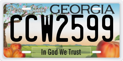 GA license plate CCW2599