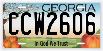 GA license plate CCW2606