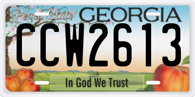GA license plate CCW2613