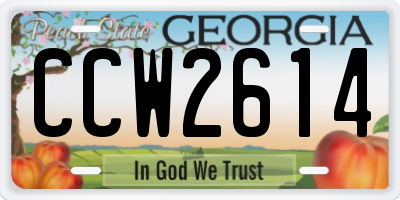 GA license plate CCW2614