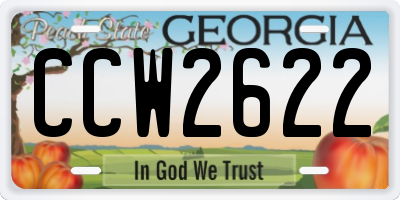 GA license plate CCW2622